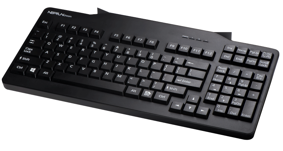 DESKO NEPTUN chrom® keyboard with swipe reader